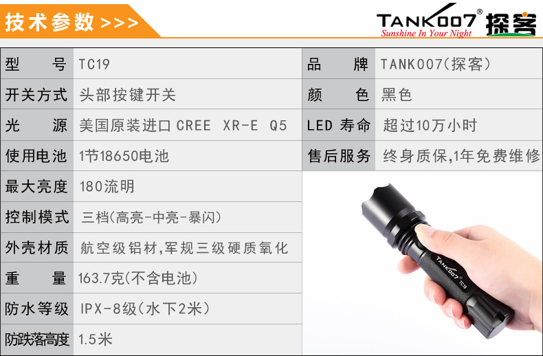 選購強(qiáng)光手電筒什么品牌好？探客TANK007手電筒生產(chǎn)廠家